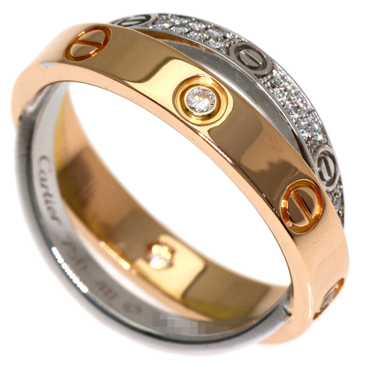 Cartier Full Pave Ring 18K Rose Gold and 18K White Gold with Diamond