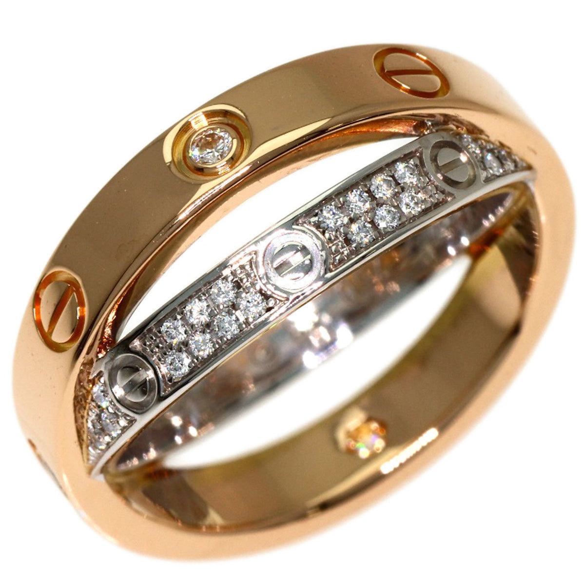 Cartier Full Pave Ring 18K Rose Gold and 18K White Gold with Diamond – view 2