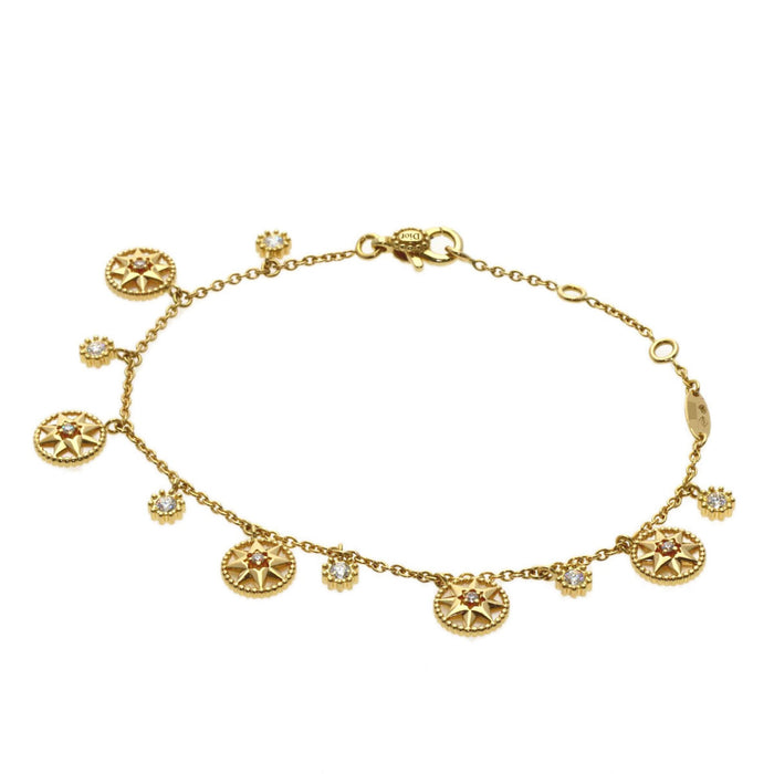 Christian Dior Rose Devan Bracelet 18K Yellow Gold with Diamond