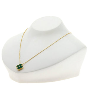 Van Cleef & Arpels Vintage Alhambra Pendant Necklace 18K Yellow Gold and Malachite - view 4