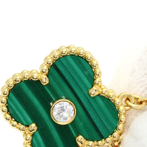 Van Cleef & Arpels Vintage Alhambra Pendant Necklace 18K Yellow Gold and Malachite - view 5