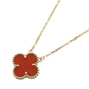 Van Cleef & Arpels Vintage Alhambra Pendant Necklace 18K Yellow Gold and Carnelian - view 1