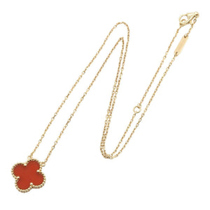 Van Cleef & Arpels Vintage Alhambra Pendant Necklace 18K Yellow Gold and Carnelian - view 2