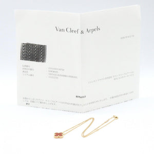 Van Cleef & Arpels Vintage Alhambra Pendant Necklace 18K Yellow Gold and Carnelian - view 4