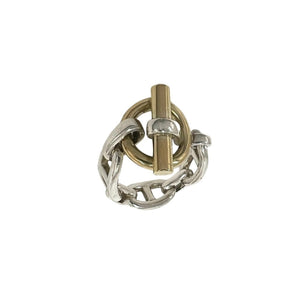 Hermes Ring Sterling Silver and 18K Yellow Gold - view 1