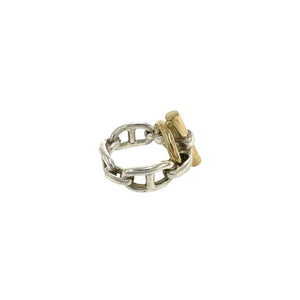 Hermes Ring Sterling Silver and 18K Yellow Gold - view 5