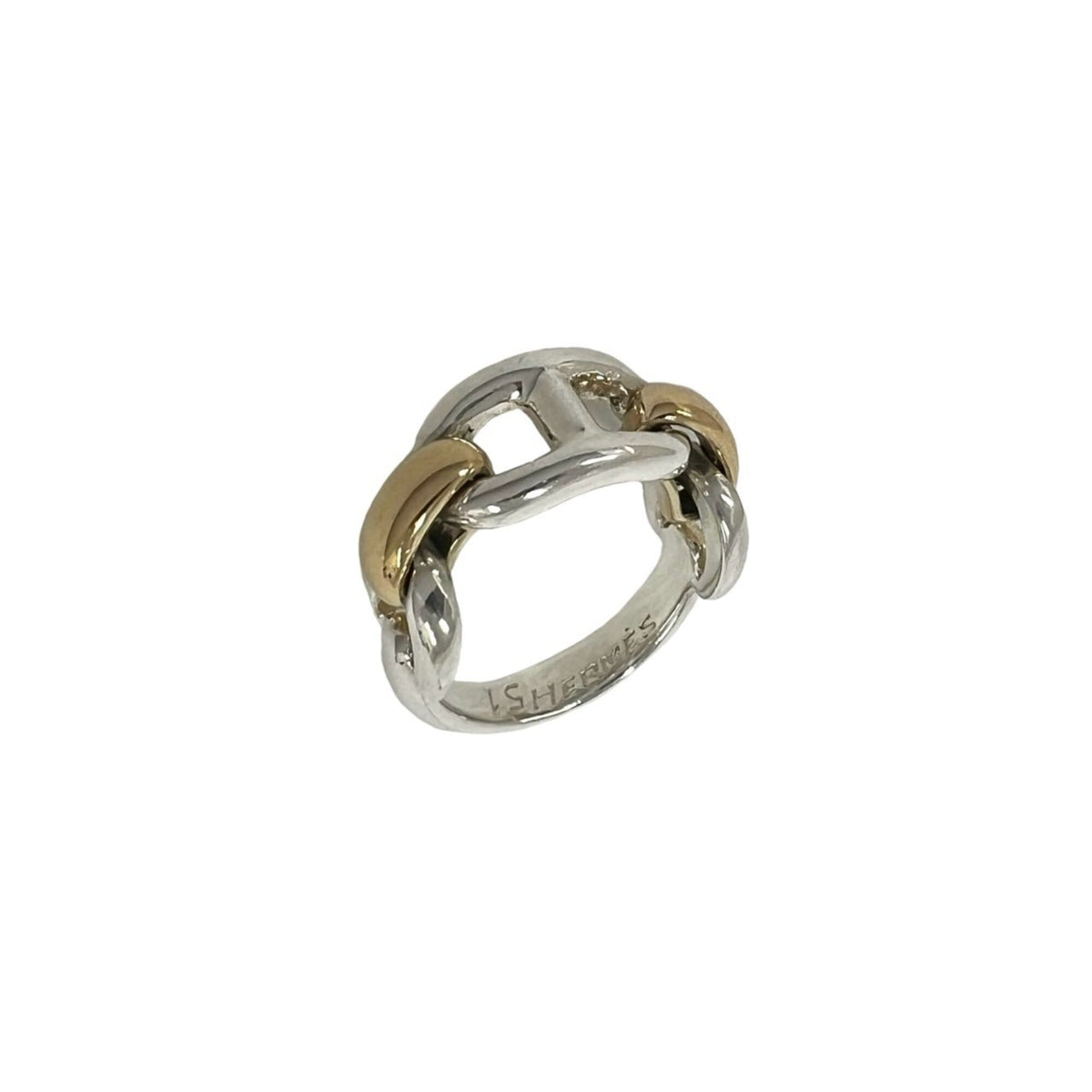 Chaine d'Ancre Band Ring Sterling Silver and 18K Yellow Gold