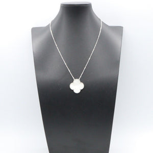 Van Cleef & Arpels Alhambra Pendant Necklace Sterling Silver and 18K White Gold and Mother of Pearl - view 5