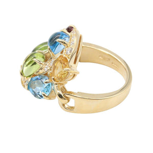 Bvlgari Band Ring 18K Yellow Gold with Citrine and Diamond and Peridot and Topaz and Tourmaline - view 4