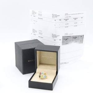 Bvlgari Band Ring 18K Yellow Gold with Citrine and Diamond and Peridot and Topaz and Tourmaline - view 9