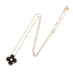 Van Cleef & Arpels Vintage Alhambra Pendant Necklace 18K Rose Gold and Onyx - view 2
