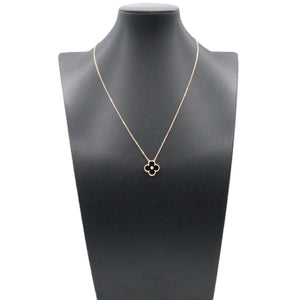 Van Cleef & Arpels Vintage Alhambra Pendant Necklace 18K Rose Gold and Onyx - view 6