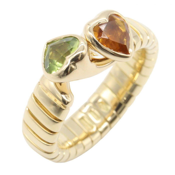 Bvlgari Tubogas Ring 18K Yellow Gold with Citrine and Peridot