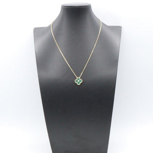 Van Cleef & Arpels Vintage Alhambra Pendant Necklace 18K Yellow Gold and Malachite - view 6