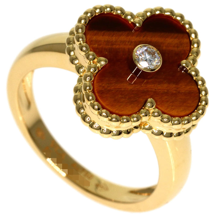 Van Cleef & Arpels Vintage Alhambra Ring 18K Yellow Gold and Tiger's Eye