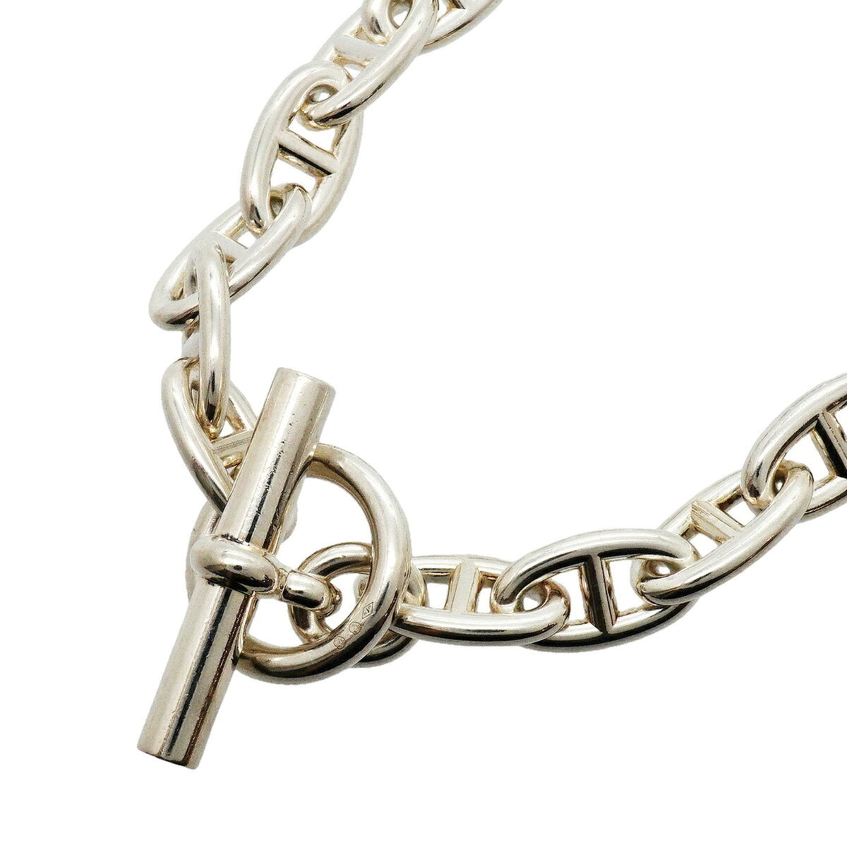 Hermes Chaine d'Ancre Pendant Necklace Sterling Silver