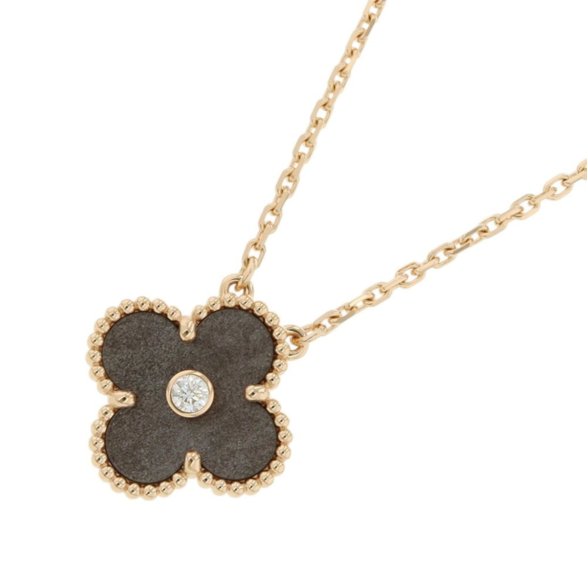 Van Cleef & Arpels Alhambra Pendant Necklace Sterling Silver and 18K Rose Gold