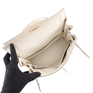 Hermes Kelly Handbag Light Togo with Gold Hardware 28 - view 6
