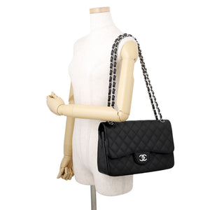 Chanel Classic Double Flap Bag Quilted Caviar Jumbo - view 4