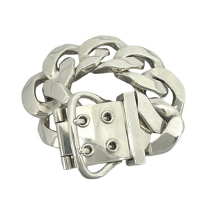 Hermes Boucles Sellier TGM Bracelet Sterling Silver - view 1