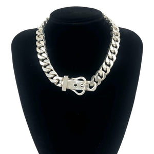 Hermes Boucles Sellier Pendant Necklace Sterling Silver Large - view 2