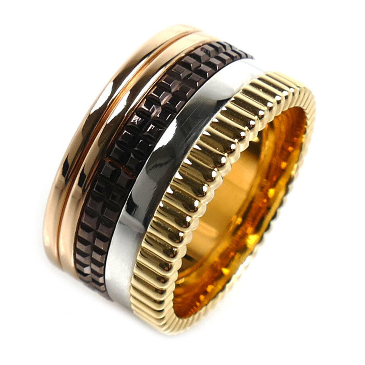 Quatre Classic Large Ring 18K Tricolor Gold