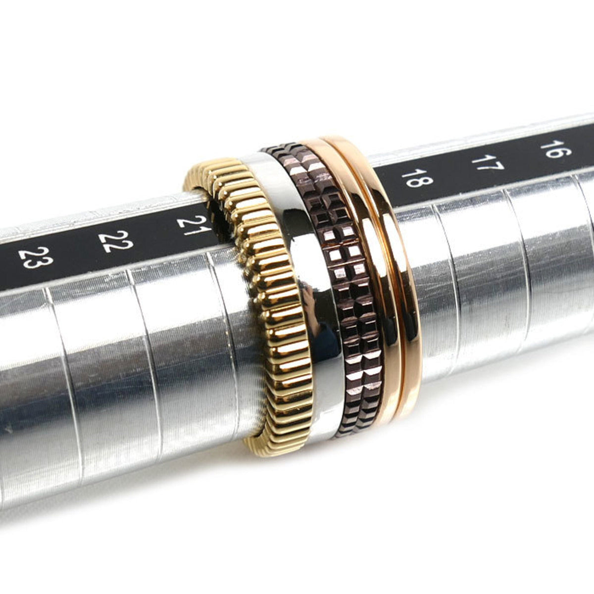 Quatre Classic Large Ring 18K Tricolor Gold