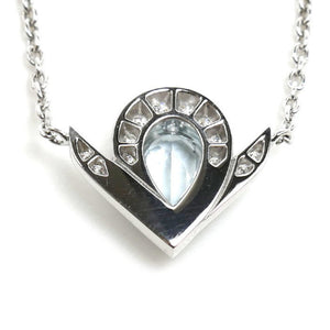Chaumet Pendant Necklace 18K White Gold with Aquamarine and Diamond - view 3