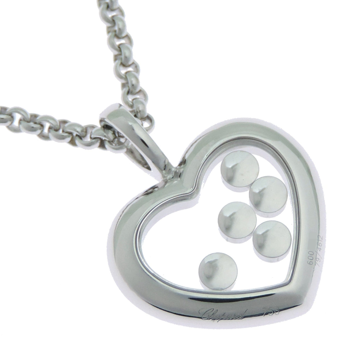 Heart Pendant Necklace 18K White Gold with Diamond