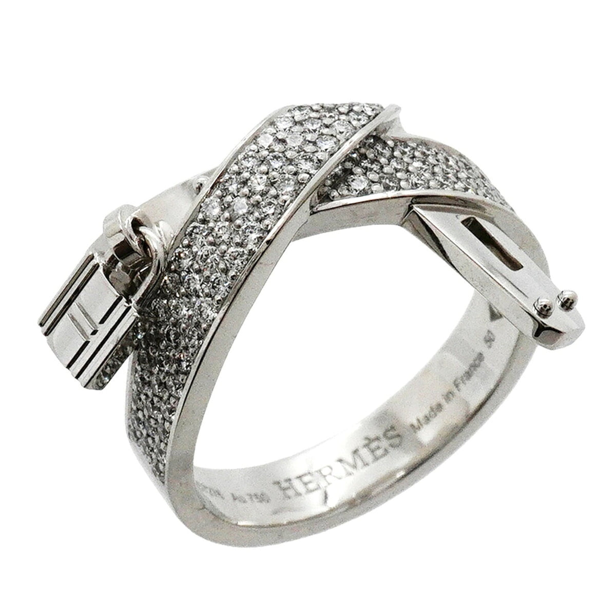 Kelly Gavroche Band Ring 18K White Gold with Diamond