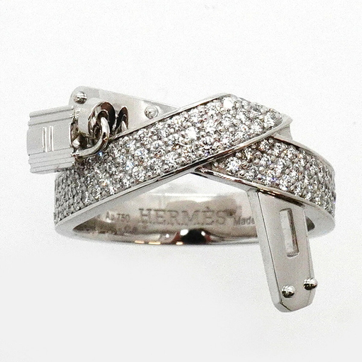 Kelly Gavroche Band Ring 18K White Gold with Diamond