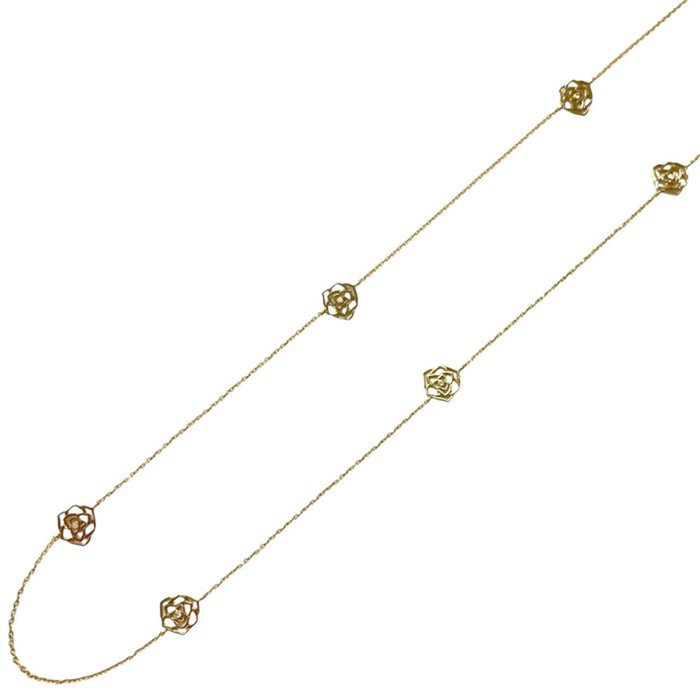 Piaget Pendant Necklace 18K Yellow Gold With 10 Diamonds Rose Design