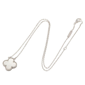 Van Cleef & Arpels Vintage Alhambra Pendant Necklace 18K White Gold - view 2