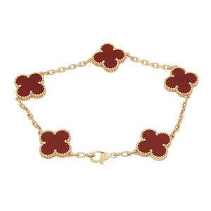 Van Cleef & Arpels Vintage Alhambra Bracelet 18K Yellow Gold and Carnelian - view 2