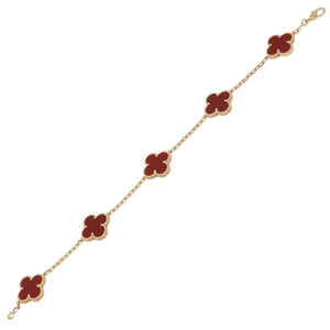 Van Cleef & Arpels Vintage Alhambra Bracelet 18K Yellow Gold and Carnelian - view 3