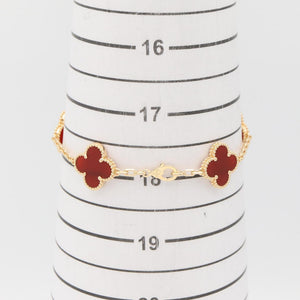 Van Cleef & Arpels Vintage Alhambra Bracelet 18K Yellow Gold and Carnelian - view 6