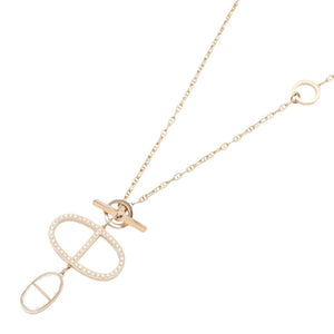 Hermes Pendant Necklace 18K Rose Gold and Ceramic with Diamond - view 1
