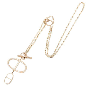Hermes Pendant Necklace 18K Rose Gold and Ceramic with Diamond - view 2