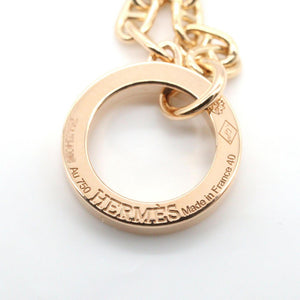 Hermes Pendant Necklace 18K Rose Gold and Ceramic with Diamond - view 4