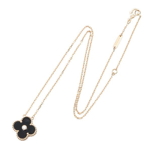 Van Cleef & Arpels Vintage Alhambra Pendant Necklace 18K Rose Gold and Onyx - view 2