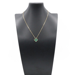 Van Cleef & Arpels Vintage Alhambra Pendant Necklace 18K Yellow Gold and Malachite - view 6
