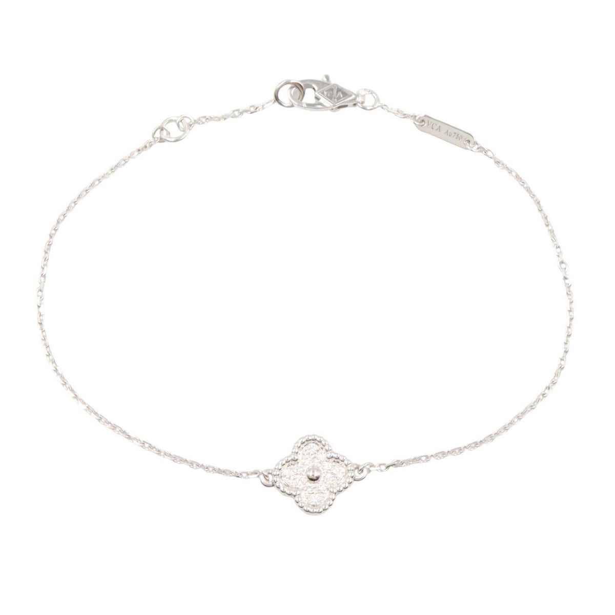 Van Cleef & Arpels Sweet Alhambra Bracelet Sterling Silver and 18K White Gold