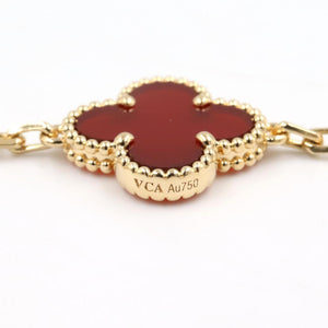 Van Cleef & Arpels Vintage Alhambra Bracelet 18K Yellow Gold and Carnelian - view 4