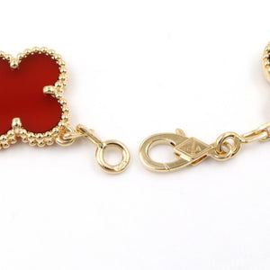 Van Cleef & Arpels Vintage Alhambra Bracelet 18K Yellow Gold and Carnelian - view 5