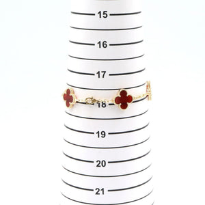 Van Cleef & Arpels Vintage Alhambra Bracelet 18K Yellow Gold and Carnelian - view 6