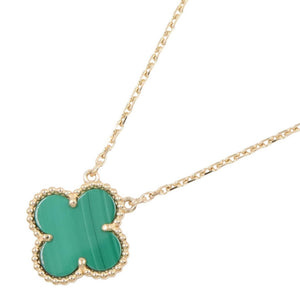 Van Cleef & Arpels Vintage Alhambra Pendant Necklace 18K Yellow Gold and Malachite - view 1