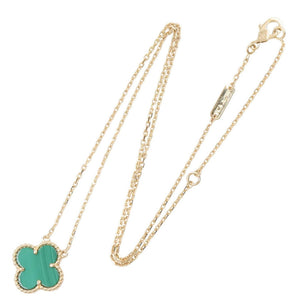 Van Cleef & Arpels Vintage Alhambra Pendant Necklace 18K Yellow Gold and Malachite - view 2