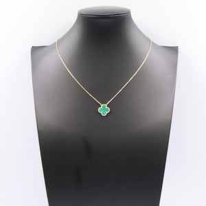 Van Cleef & Arpels Vintage Alhambra Pendant Necklace 18K Yellow Gold and Malachite - view 6