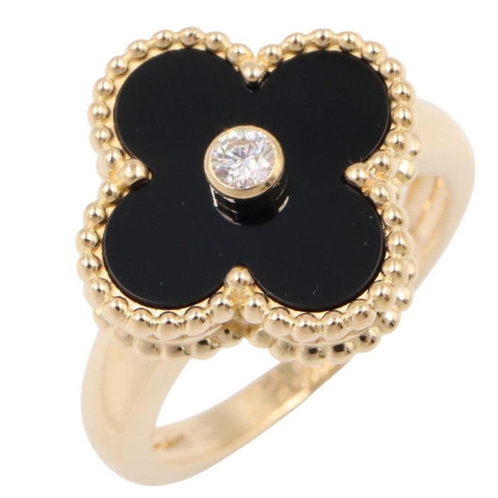Van Cleef & Arpels Vintage Alhambra Ring 18K Yellow Gold and Onyx
