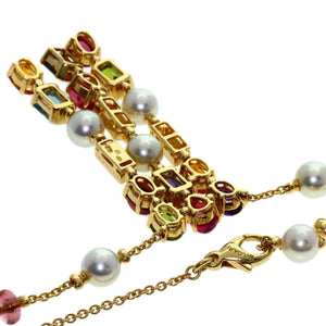 Bvlgari Allegra Pendant Necklace 18K Yellow Gold with Amethyst Citrine Color Stone Diamond Pearl Peridot Topaz Tourmal - view 2
